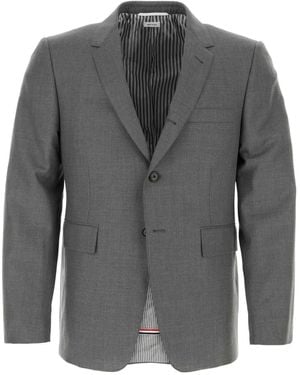 Thom Browne Stripe Wool Sport Blazer - Grey