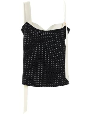 Tom Ford Polka Dot Tuxedo Band Top - Black