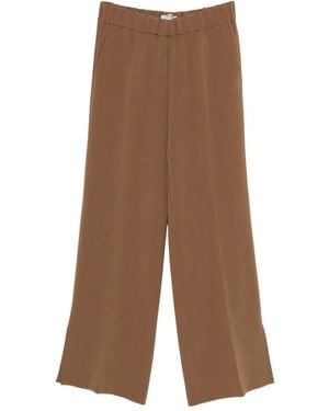 Alberto Biani Elasticated-Waistband Pants - Brown