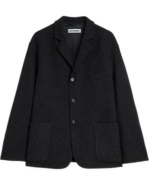 Jil Sander Chevron-Pattern Jacket - Black