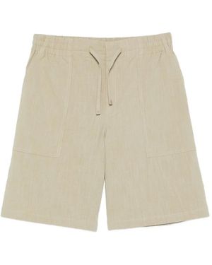 Drole de Monsieur Drawstring Patch-Pocket Shorts - White