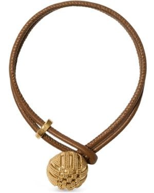 Burberry Leather Check Granulation Bracelet - Metallic