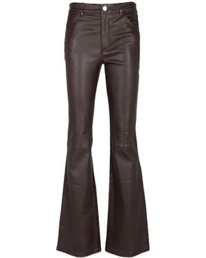 SPRWMN Flared Leather Pants - Gray