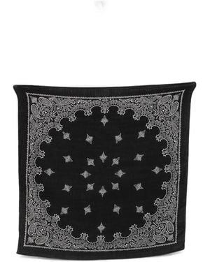 Destin Paisley-Print Bandana Scarf - Black