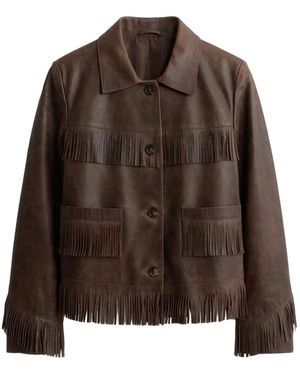 Nili Lotan Veste Frangée À Poches Plaquées - Brown