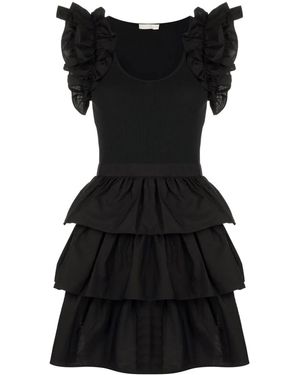 Ulla Johnson Ruffle-Trim T-Shirt Dress - Black