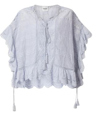 Isabel Marant Top PAYTON con volantes - Azul