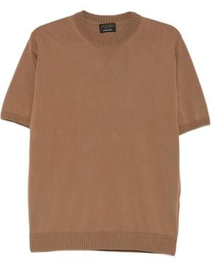 Dell'Oglio Short-Sleeve Knitted T-Shirt - Brown