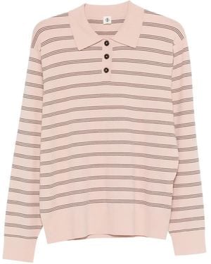 THE GARMENT Madison Striped Polo Top - Pink