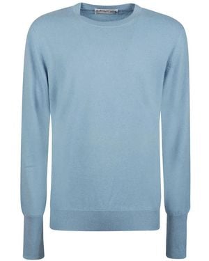 Ballantyne Fine-Knit Cashmere Sweater - Blue