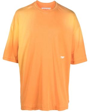 PDF T-Shirt En Coton À Logo Brodé - Orange