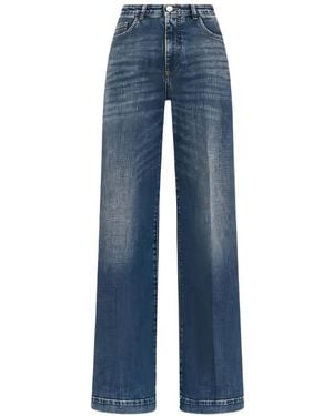 Seventy Pressed-Crease Wide-Leg Jeans - Blue