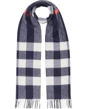 Burberry Sciarpa Con Motivo Tartan - Blu