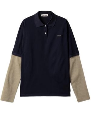 Miu Miu Polo De Tejido Jersey - Azul