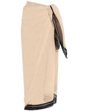 Balmain Geometric-Print Sarong - Weiß