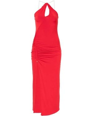 Nissa Halterneck Maxi Dress - Red