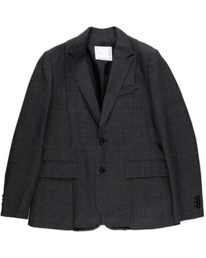 Sacai Checked Blazer - Black