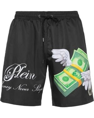 Philipp Plein Bañador con dinero estampado - Gris