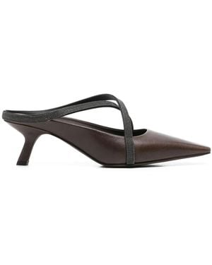 Brunello Cucinelli Square Pointed Sandals - Brown