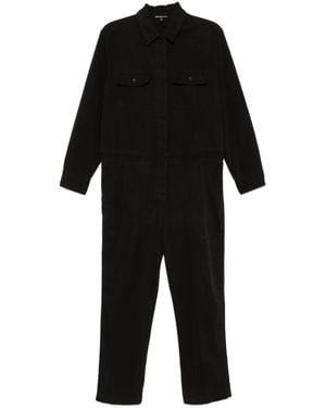 James Perse Stretch Herringbone Jumpsuit - Black