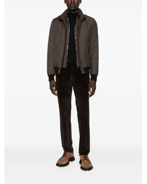 Moorer Button-fastening Ribbed-hem Jacket - ブラック