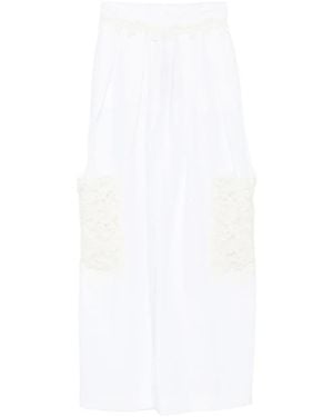 Ermanno Scervino Lace-pocket Linen Trousers - White