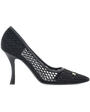 Ferragamo 95Mm Vara-Appliqué Slingback Court Shoes - Blue