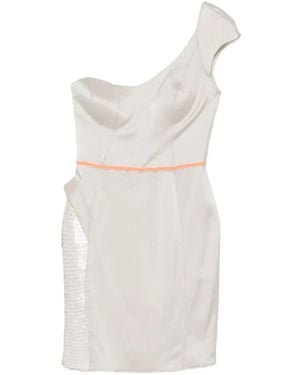 Gemy Maalouf One-Shoulder Sequin-Embellishment Mini Dress - White