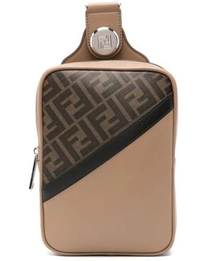 Fendi モノグラム メッセンジャーバッグ - グレー