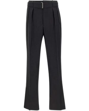 Tagliatore Belted Pleated Trousers - Black