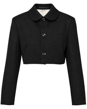 Comme des Garçons Cropped Wool Jacket - Black