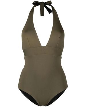 Fisico Reversible V-Neck One-Piece - Green