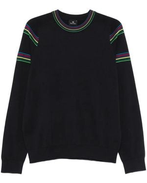 Paul Smith Striped-Trim Jumper - Black