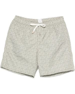 Eleventy Badeshorts Mit Geometrischem Print - Weiß