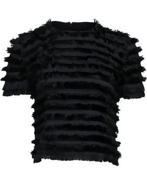 Akris Punto Bluse Mit Fransen - Schwarz