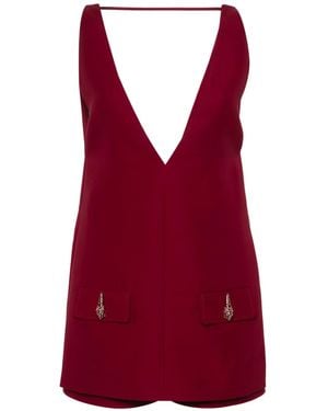 Gucci Twill Jumpsuit Met V-Hals - Rood