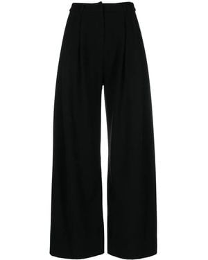 Loulou Pleat-Detail Palazzo Pants - Black