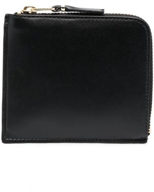 Comme des Garçons Checkerboard-Lining Leather Wallet - Black