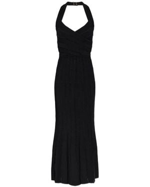 Balmain Backless Halterneck Midi Dress - Black