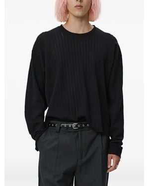 mfpen Lace Stripe T-Shirt - Black