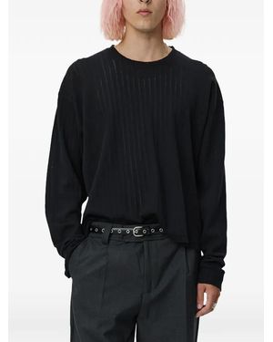 mfpen Lace Stripe T-Shirt - Black