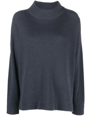 Brunello Cucinelli Dark Wool Relaxed Jumper - Blue