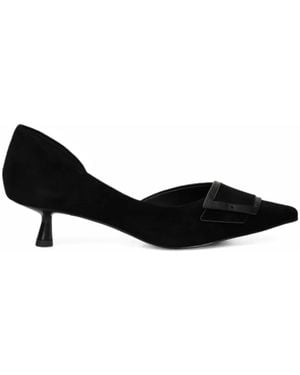 Bibi Lou Buckle-Detail Pointed-Toe Court Shoes - Black