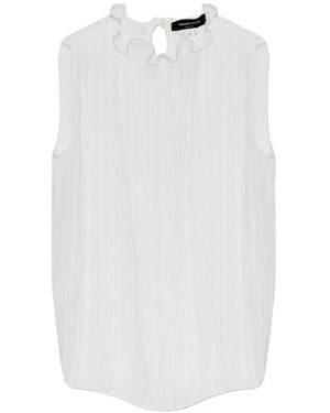 Fabiana Filippi Ruffled-Collar Pleated Blouse - White