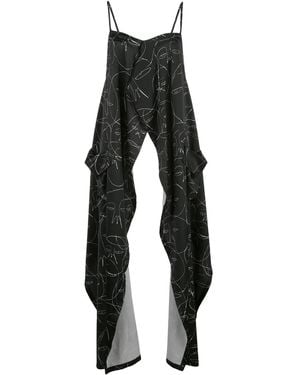 Haculla Face Print Longline Top - Black