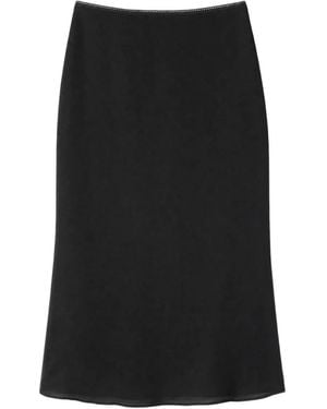 Reformation Layla Lace-Trim Midi Skirt - Black