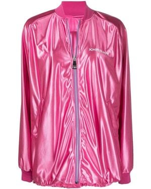 Khrisjoy Bomber Metallizzato Con Stampa - Rosa