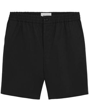 Ami Paris Elasticated Waist Shorts With Embossed "Ami De - Black