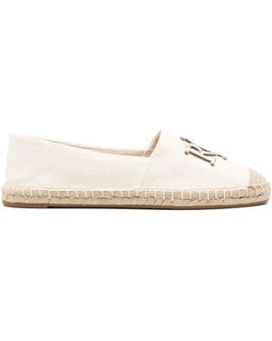 Ralph Lauren Cameryn Logo-Plaque Espadrilles - White
