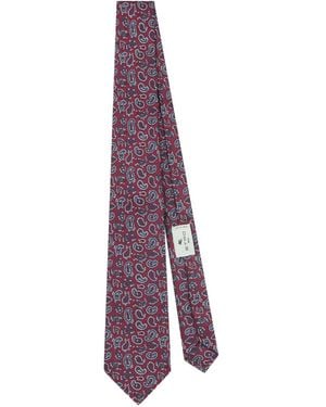 Etro Jacquard Paisley Silk Tie - Purple